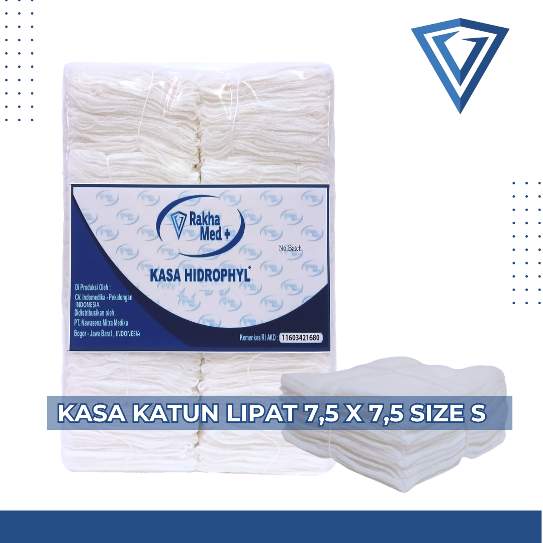 Kasa Katun Lipat 7,5cm x 7,5cm Size S